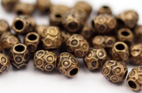 24 pcs Antique Bronze Tone Base Metal Beads  6mm (B0136)