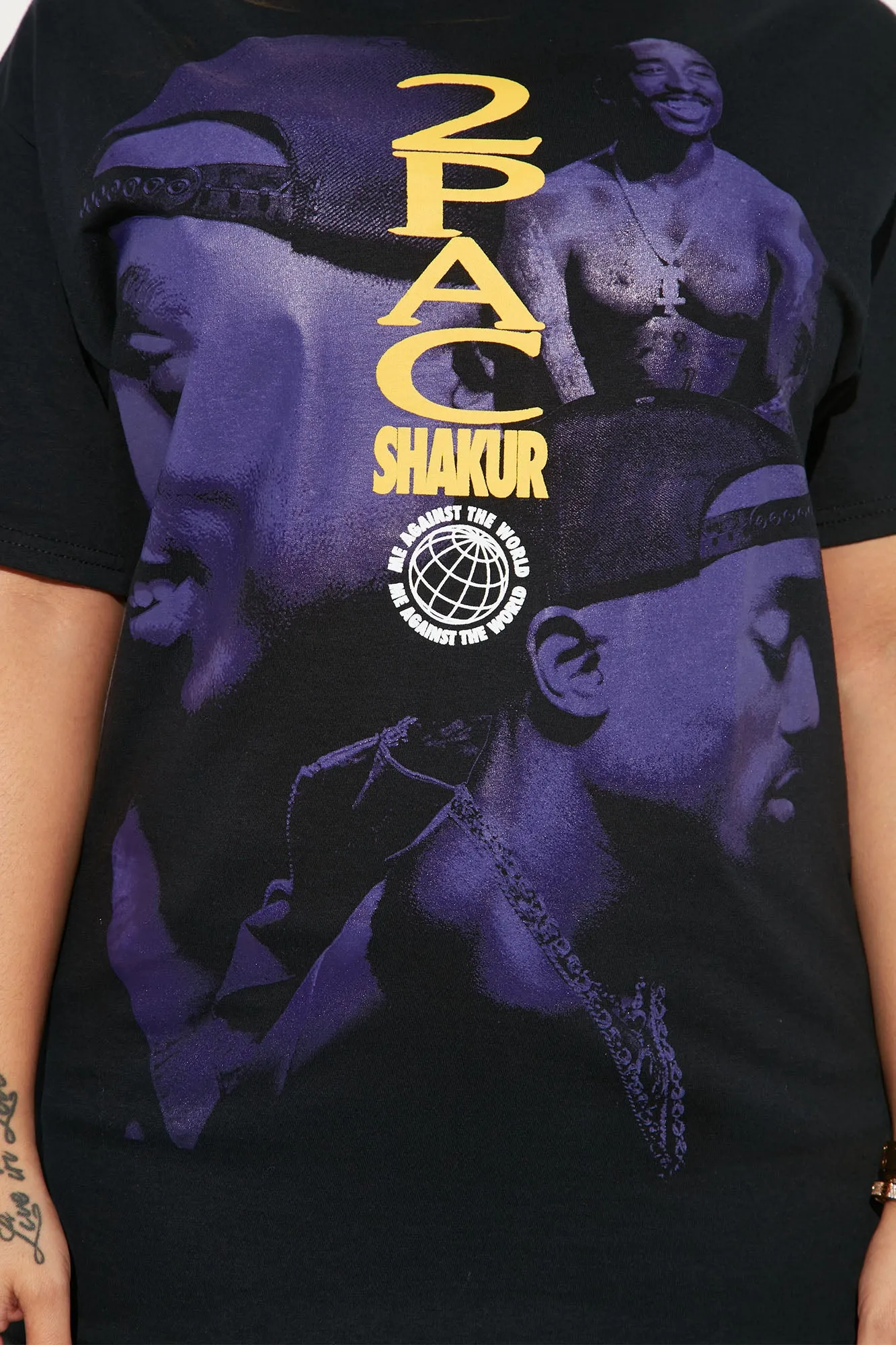 2PAC Shakur Washed T-Shirt - Black