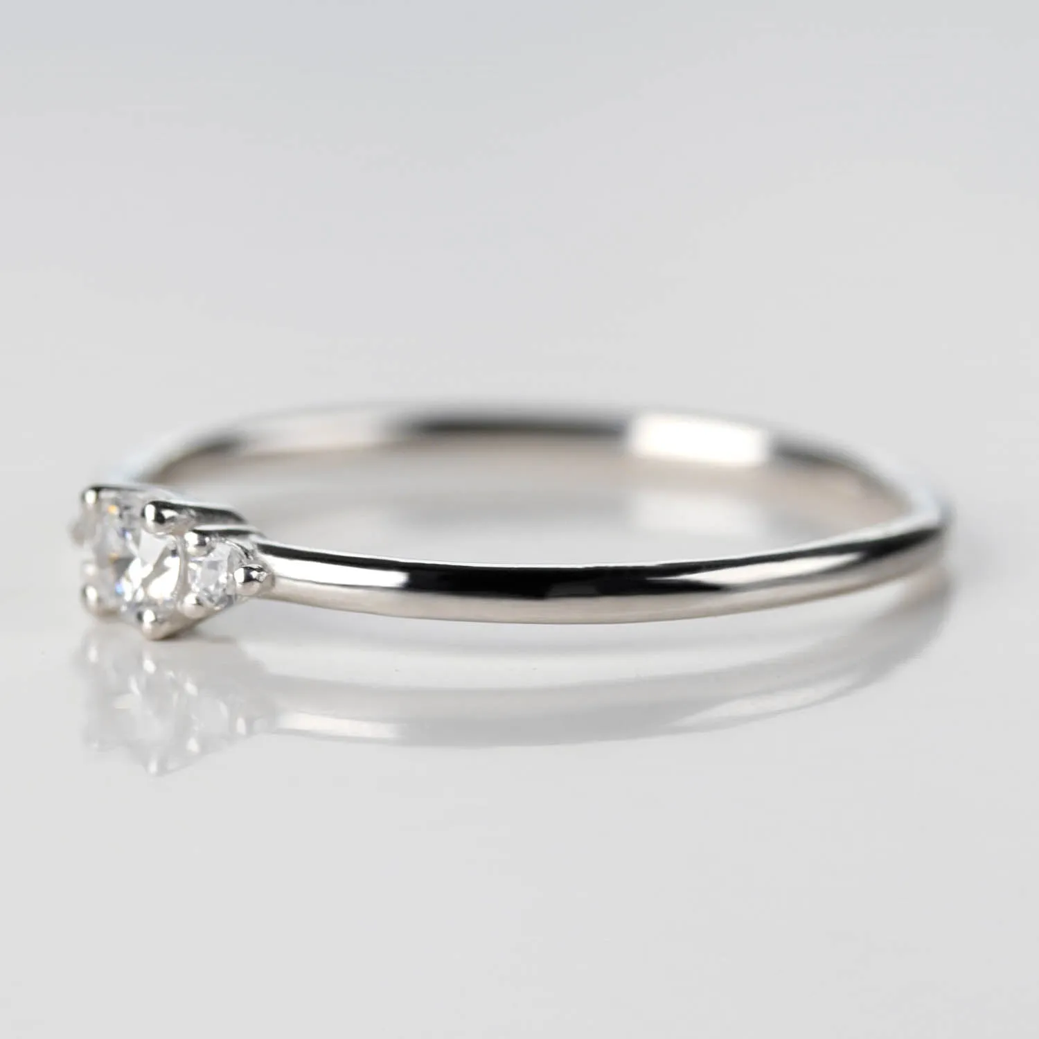 3mm Low-base Three Stone Stacking Ring •