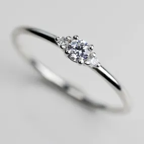 3mm Low-base Three Stone Stacking Ring •