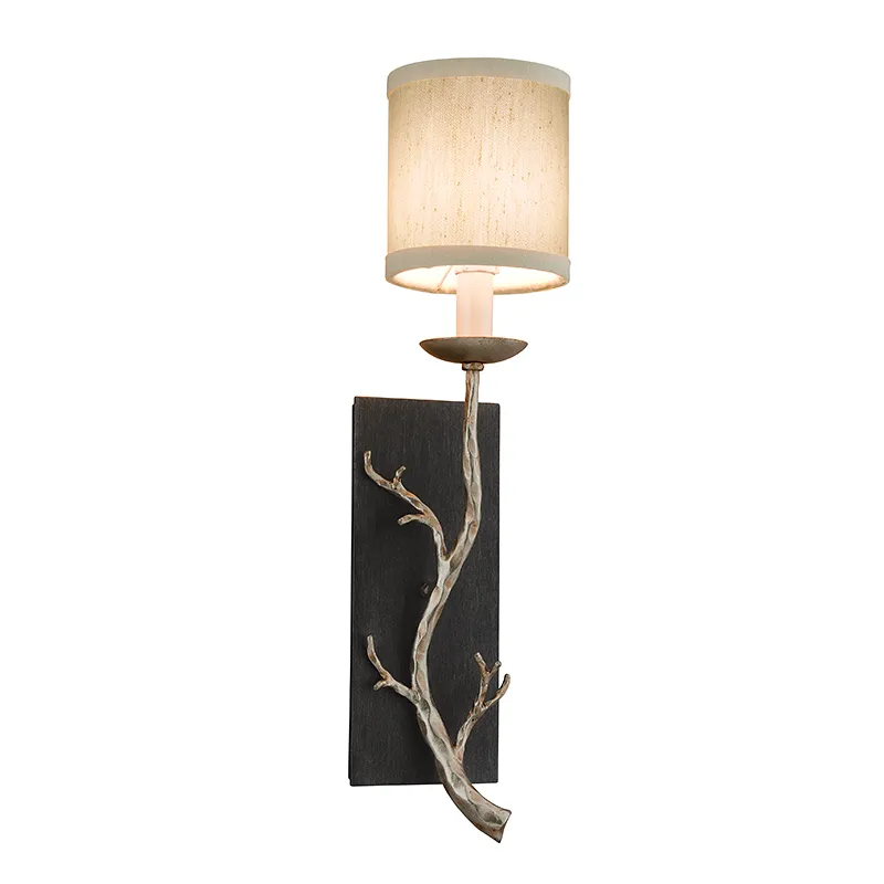 Adirondack 1 Light Wall Sconce- Graphite & Silver Leaf