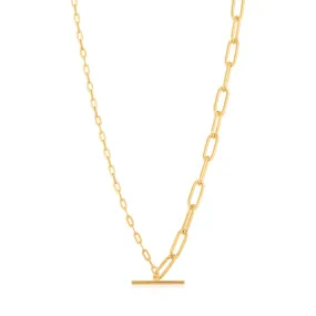 Ania Haie Mixed Link T-Bar Necklace - Gold