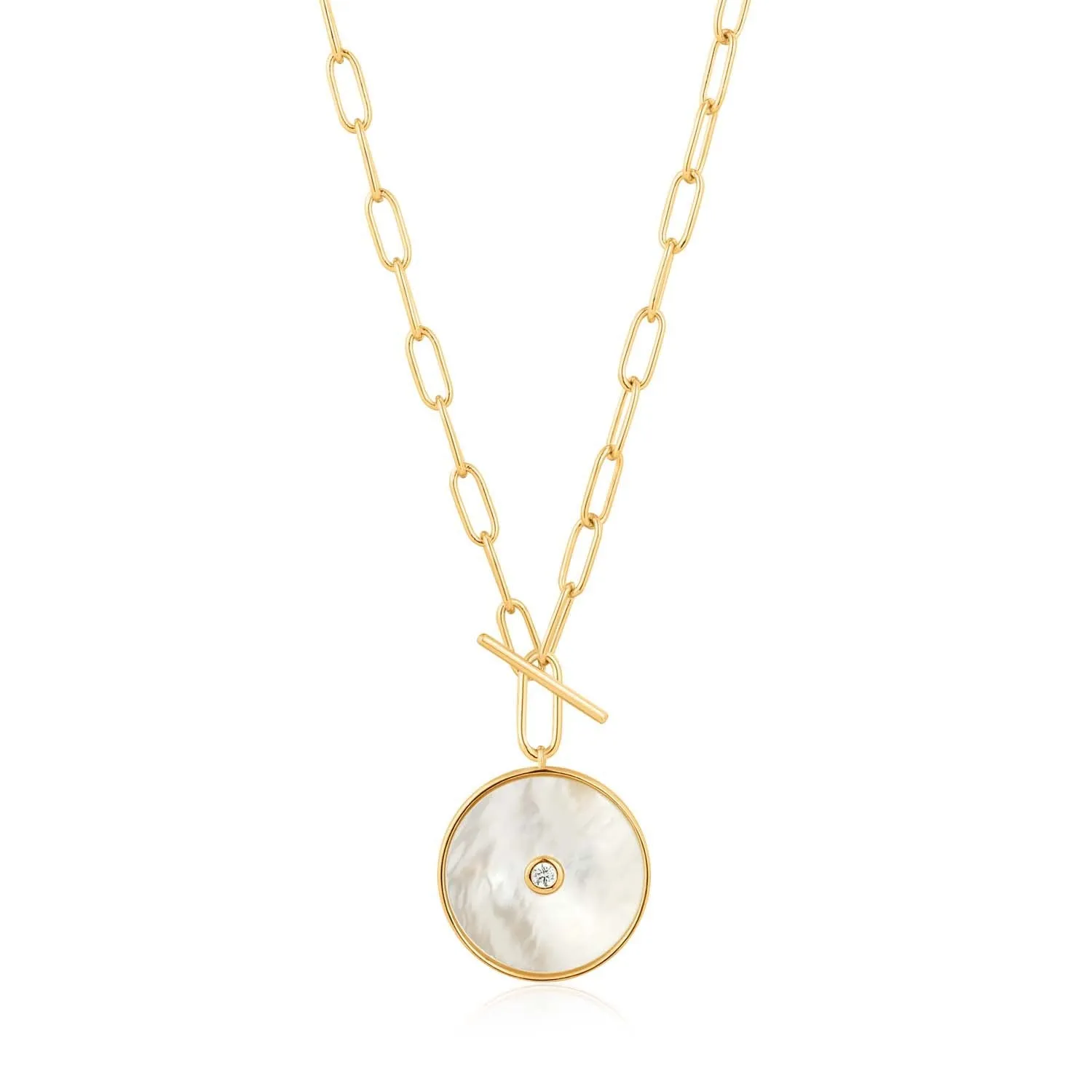 Ania Haie Mother Of Pearl T-Bar Necklace - Gold