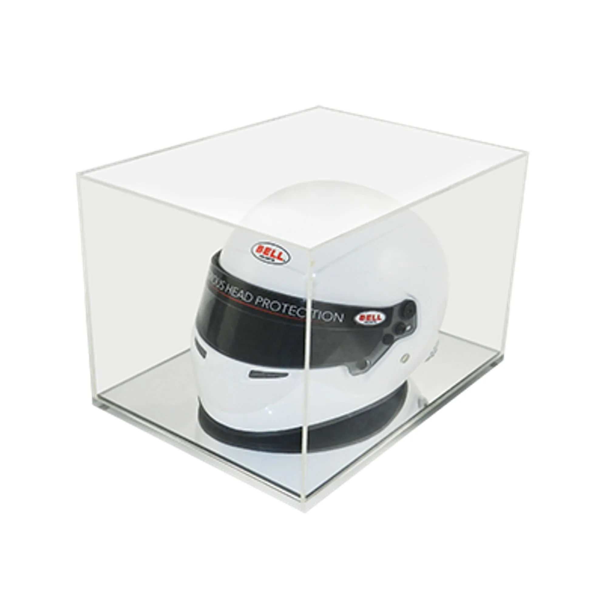 Bell Mini Helmet Collectible Clear Plexiglass Display Case