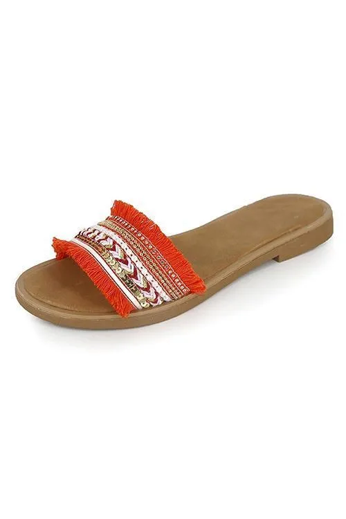 Boho Tassels Flat Slipper