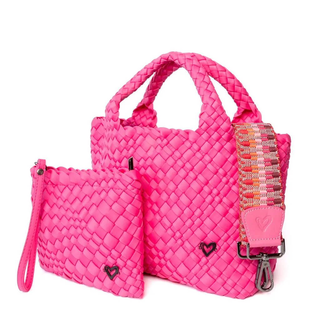 Brandon Small Woven Tote - Magenta