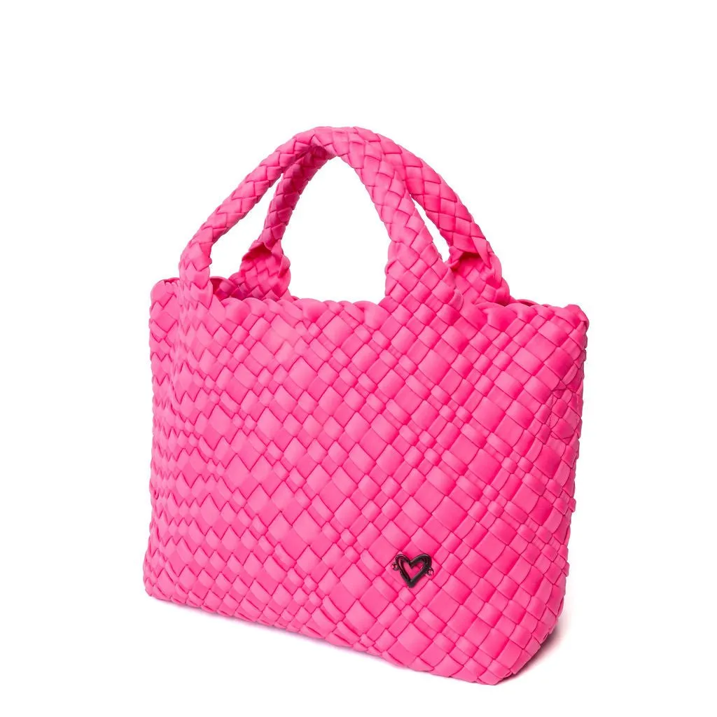 Brandon Small Woven Tote - Magenta