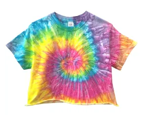 Bright Rainbow Tie-Dye Unisex Cropped Tee