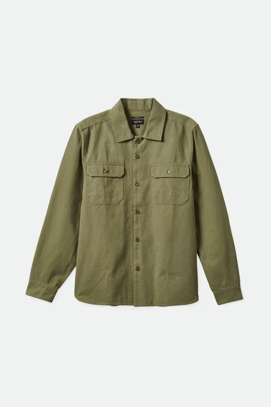 Brixton - bowery surplus long sleeve overshirt - olive surplus