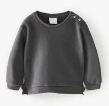 C1351 ZR Baby Plain Dark Grey Sweat Shirt