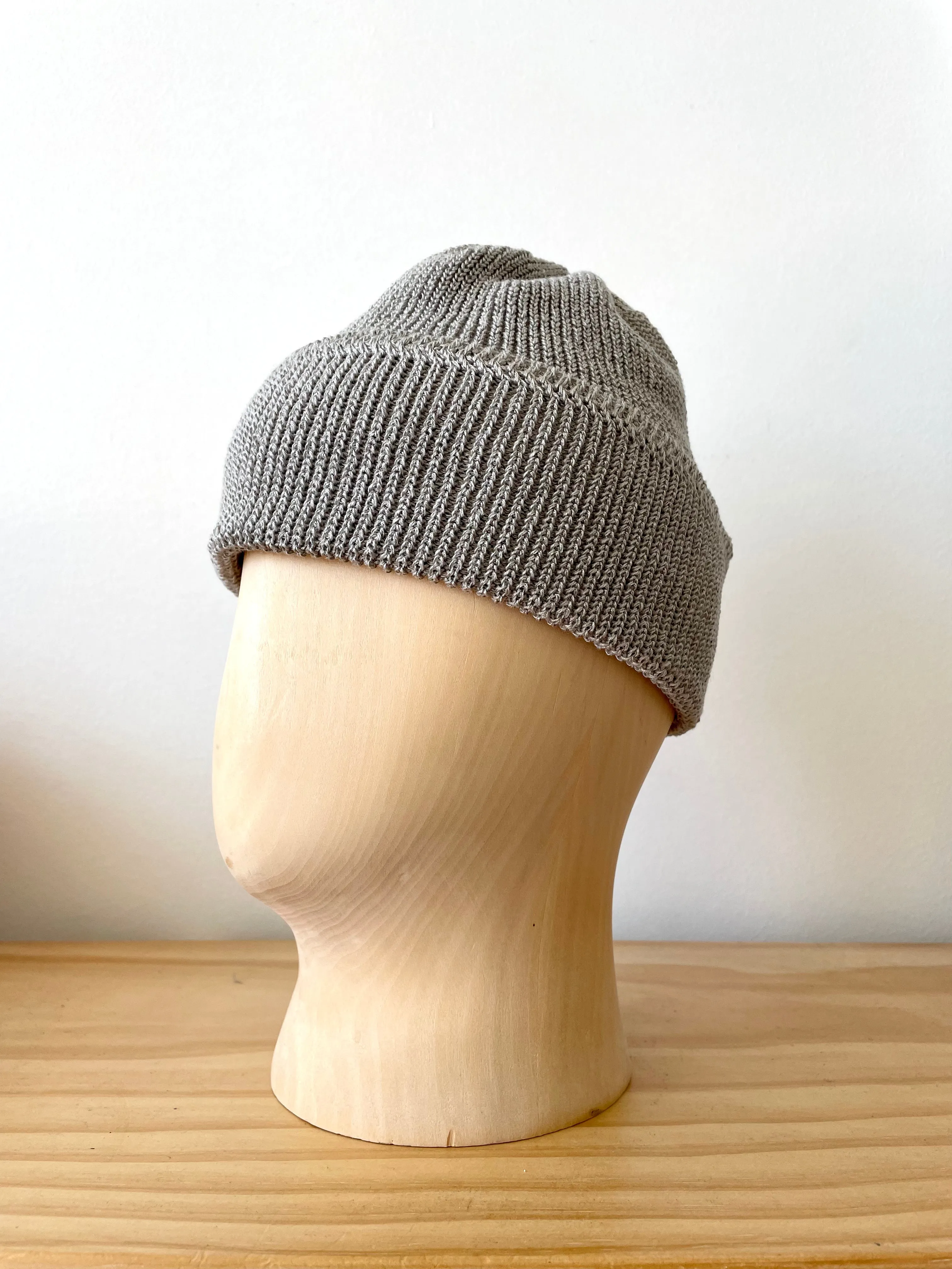 Cableami Grey Linen Waffle Knit Cap