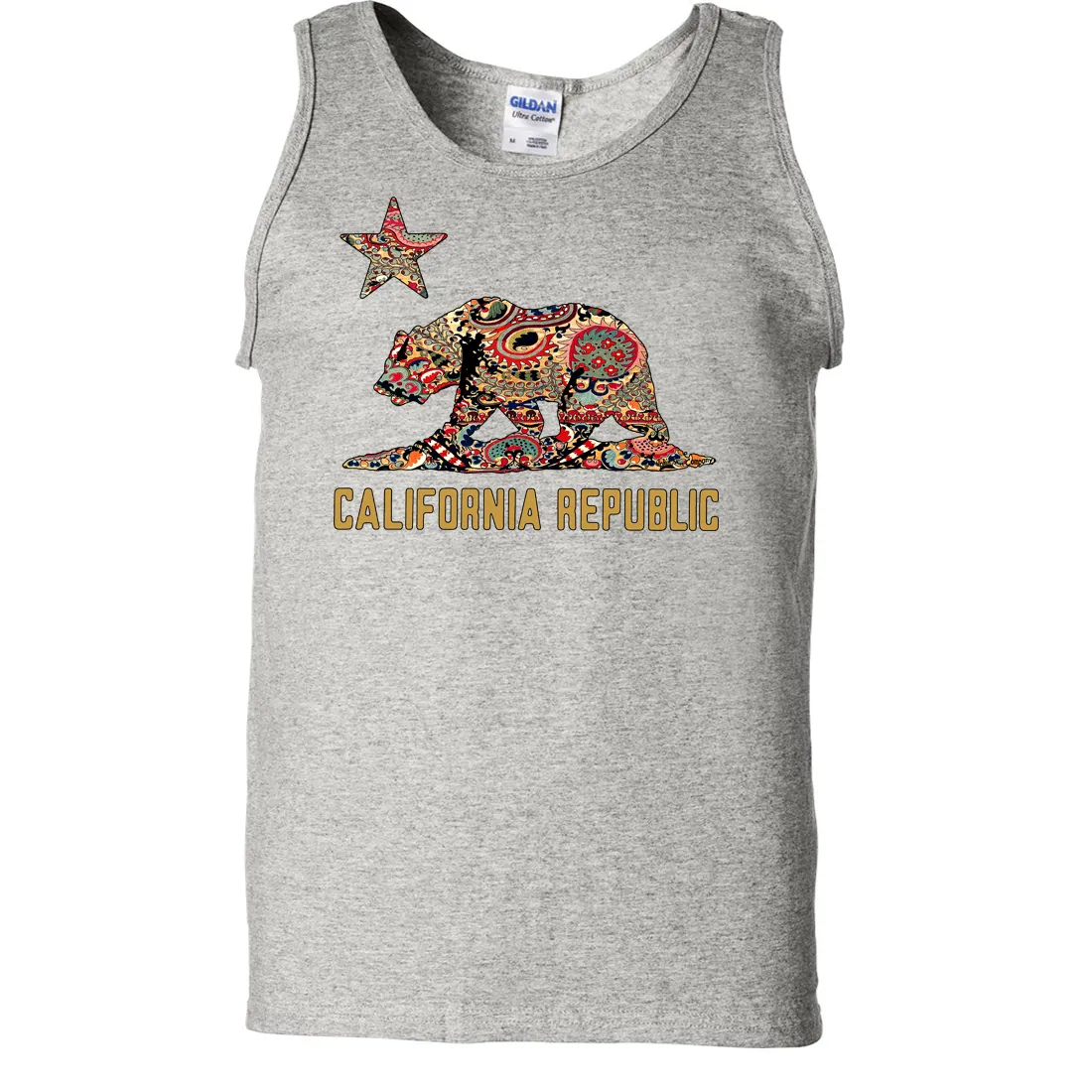 California Republic Paisley Bear Asst Colors Tank Top