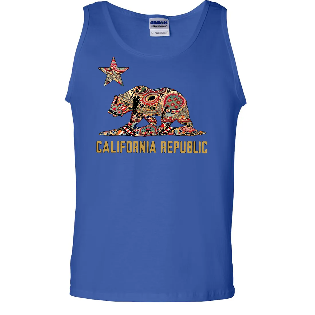 California Republic Paisley Bear Asst Colors Tank Top