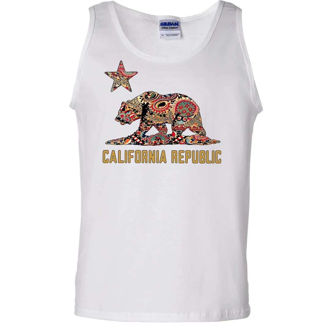 California Republic Paisley Bear Asst Colors Tank Top