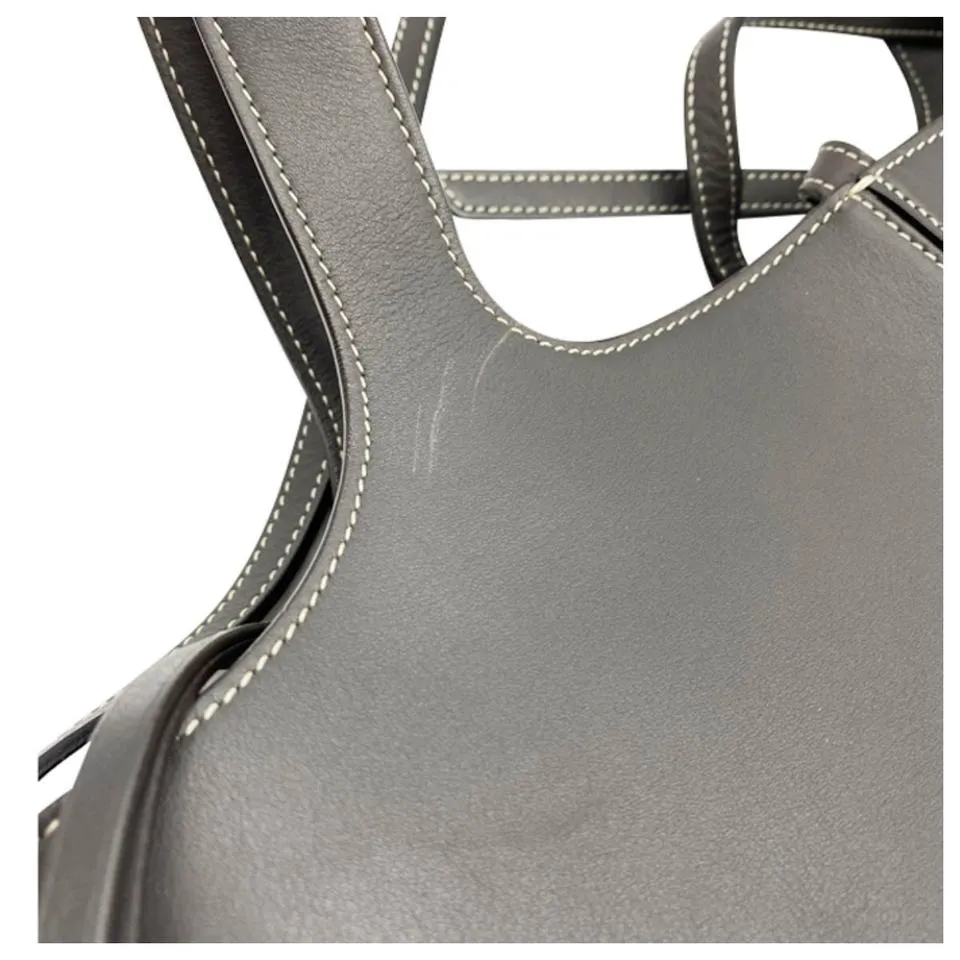 Celine Céline Tri-Fold Medium Baby Grained Anthracite Grey Leather Shoulder Bag