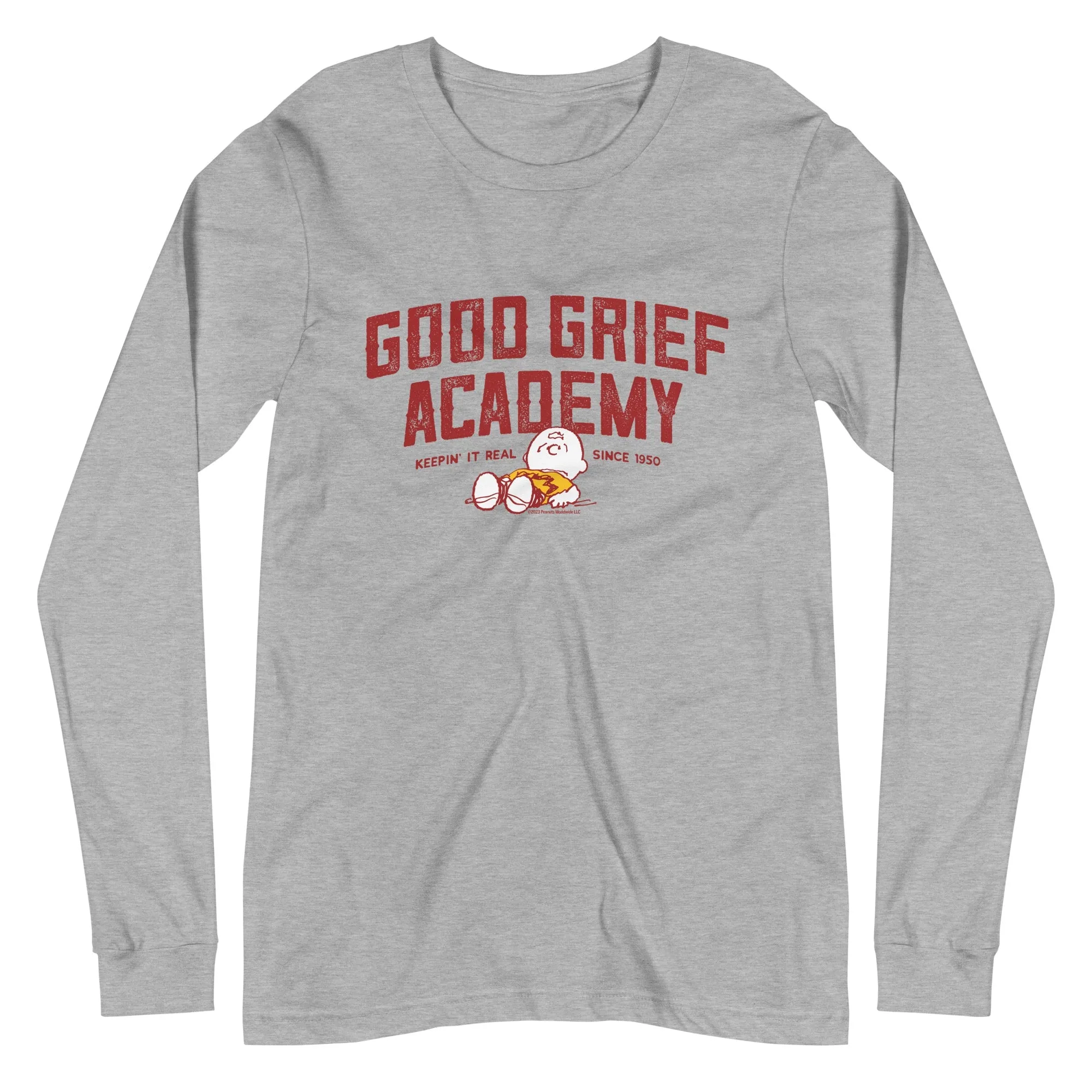 Charlie Brown Good Grief Academy Adult Long Sleeve T-Shirt