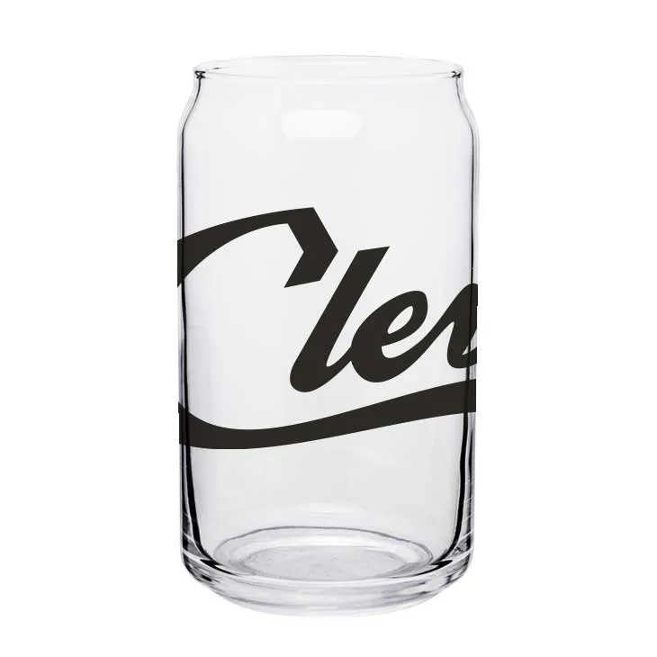 Cleveland Script Large Pop Can Glass