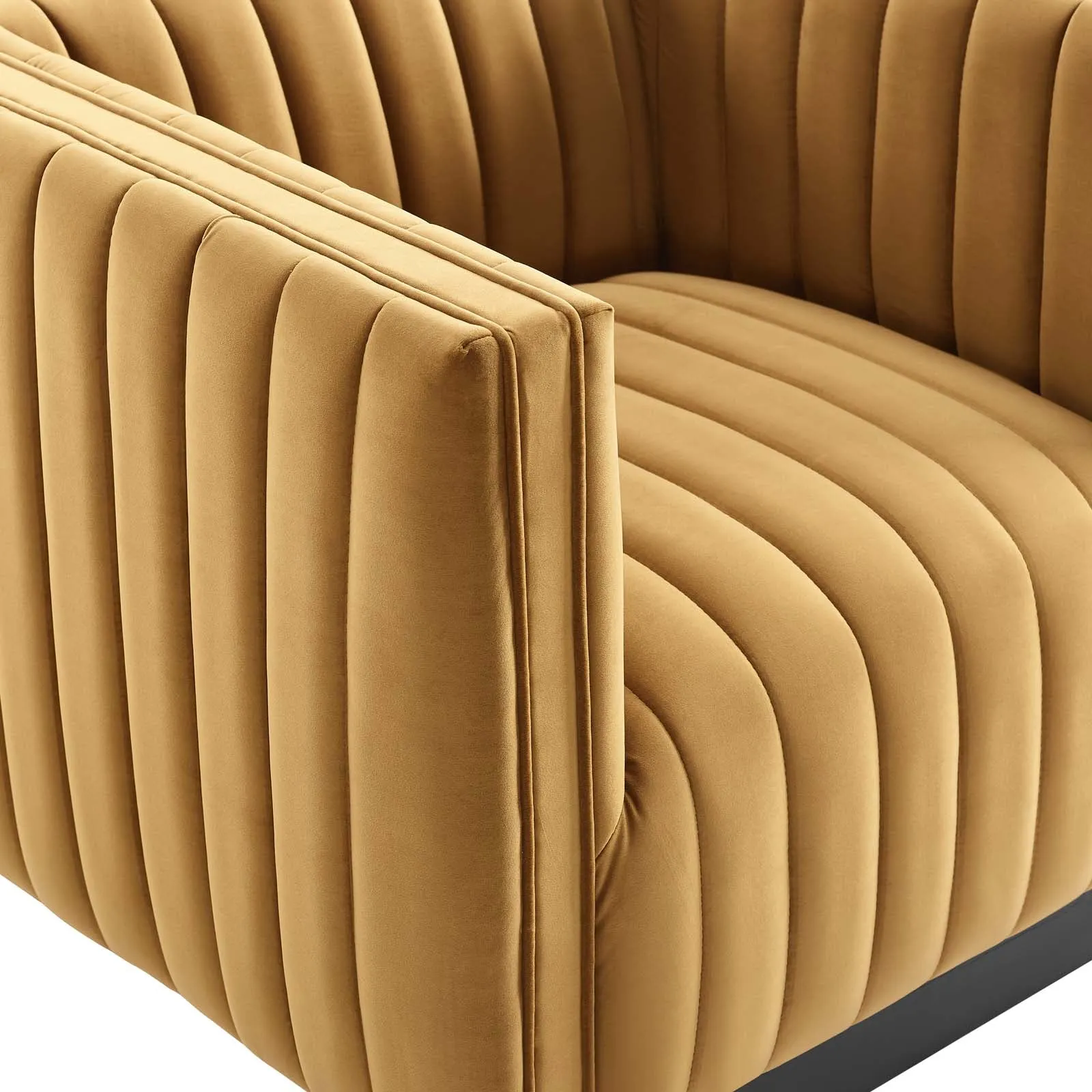 Conjure Channel Tufted Performance Velvet Accent Armchair