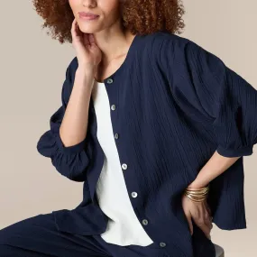 Crinkle Soft Viscose Shirt - Night