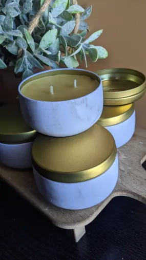 Decorative Candle Tins-8 oz- Beeswax Candles -