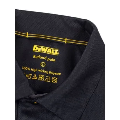 Dewalt Workwear Black/Grey Quick-Dry Polo Shirt-Rutland