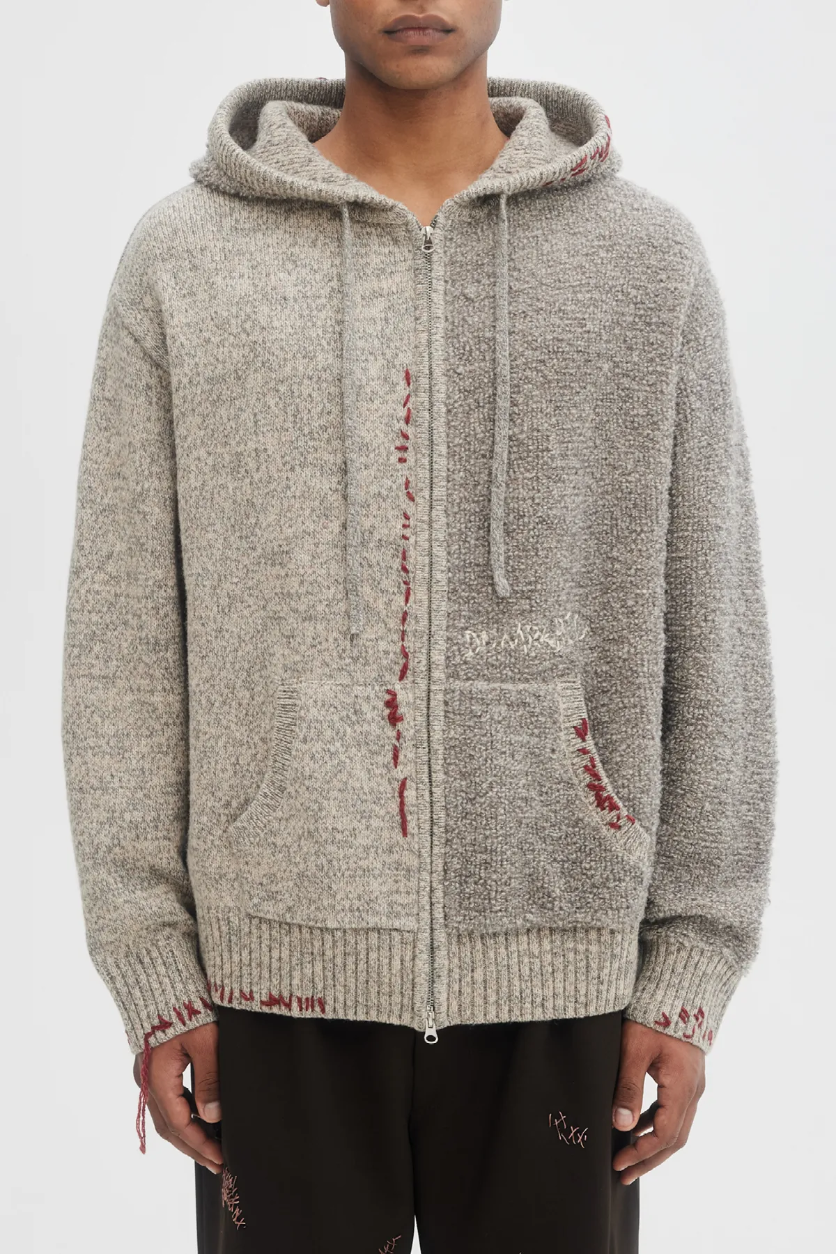 DOMREBEL Producer Knit Zip Hoodie - Grey