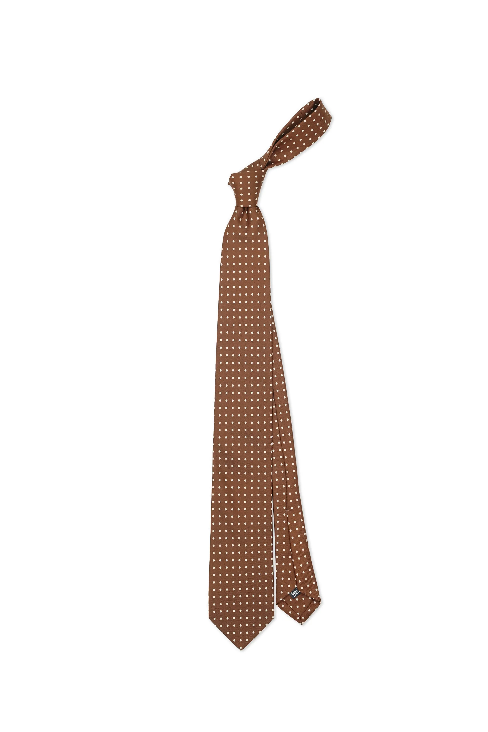 Drake's Brown with White Dots Silk Tie