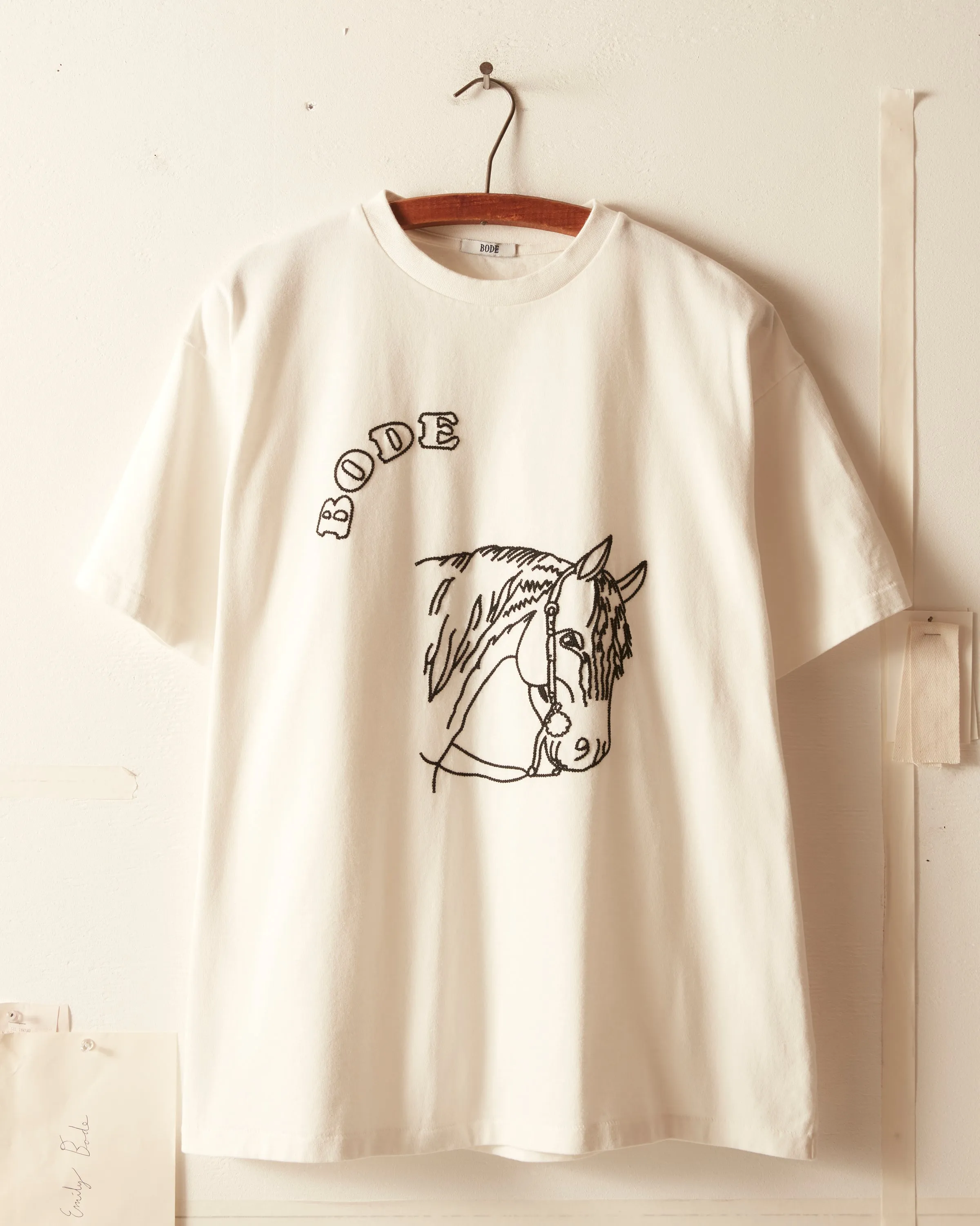 Embroidered Pony Tee - Cream