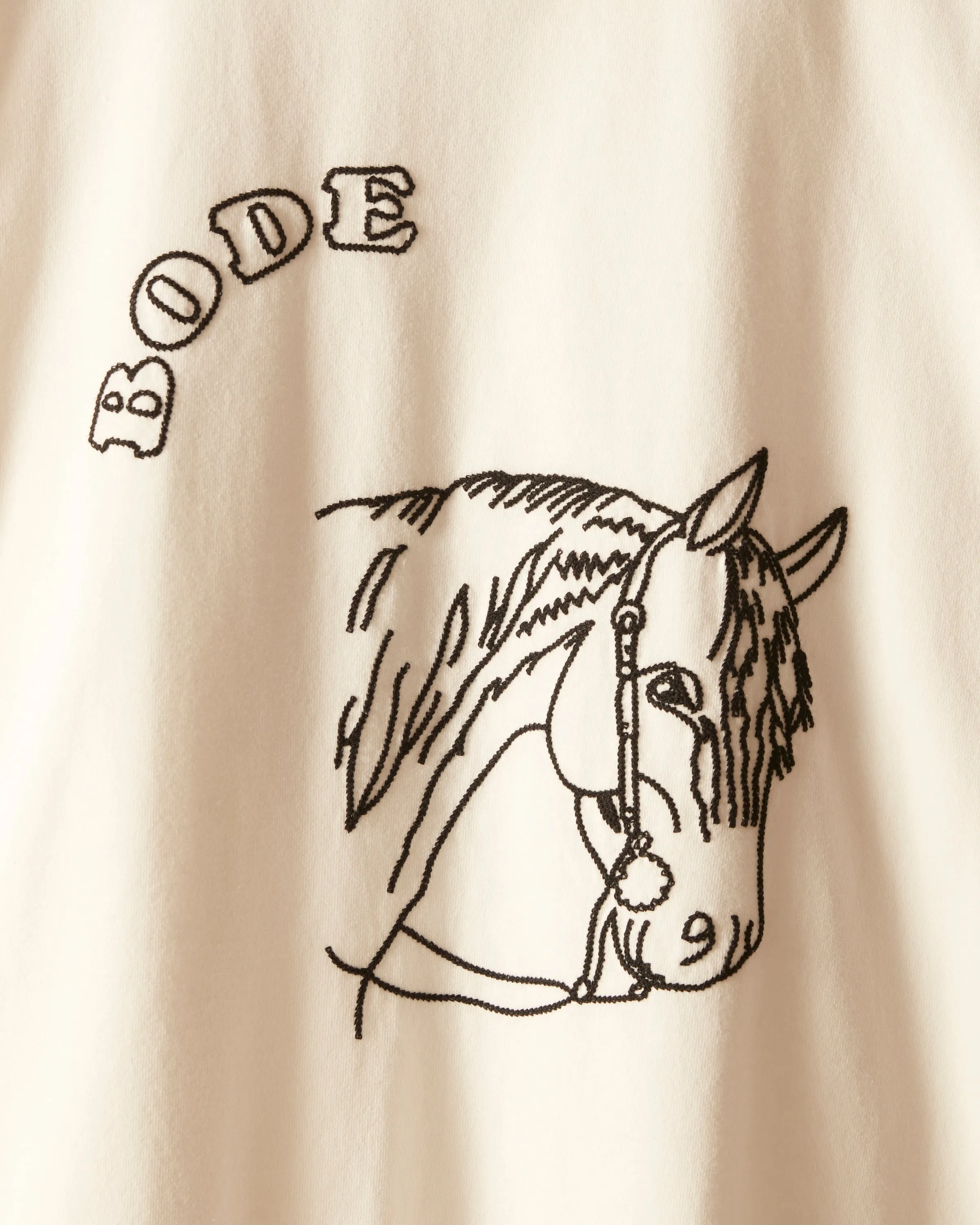 Embroidered Pony Tee - Cream