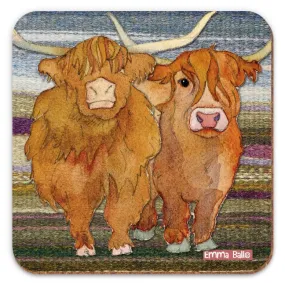 Emma Ball 'Highland Coos' Coaster