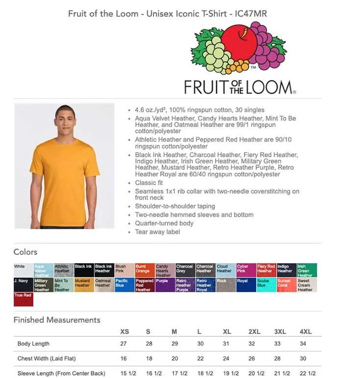 Fruit of the Loom Supercotton Unisex T-Shirt