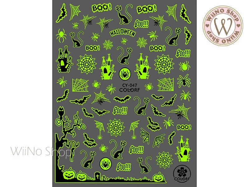 Glow in the Dark Halloween Adhesive Nail Art Sticker - 1 pc (CY-047)