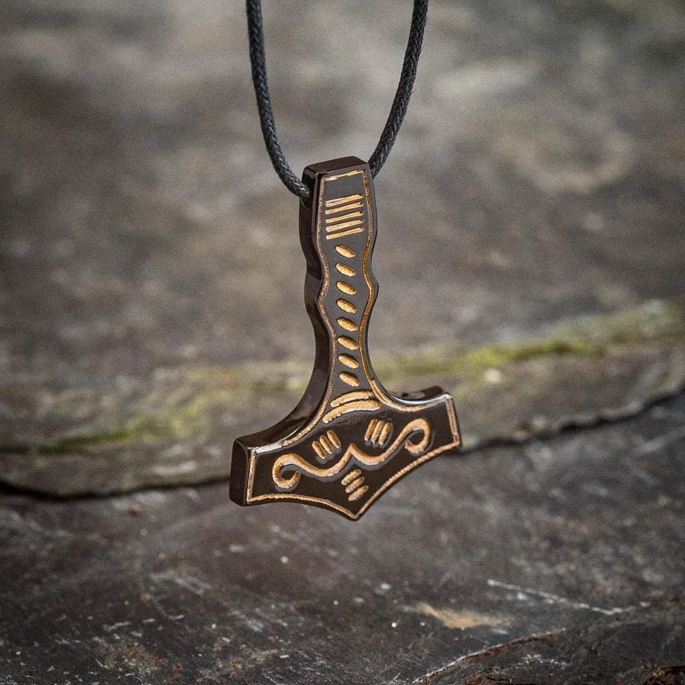 Horn Mjolnir Necklace