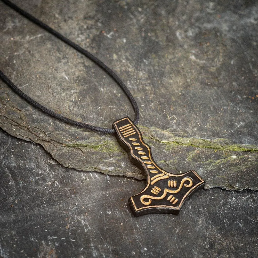 Horn Mjolnir Necklace