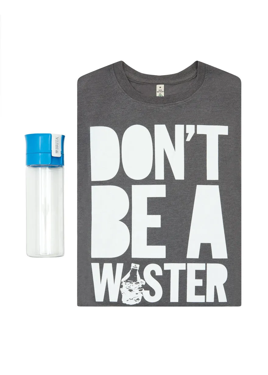 House of Holland Unisex "Waster" T-Shirt & Brita fill&go Water Bottle