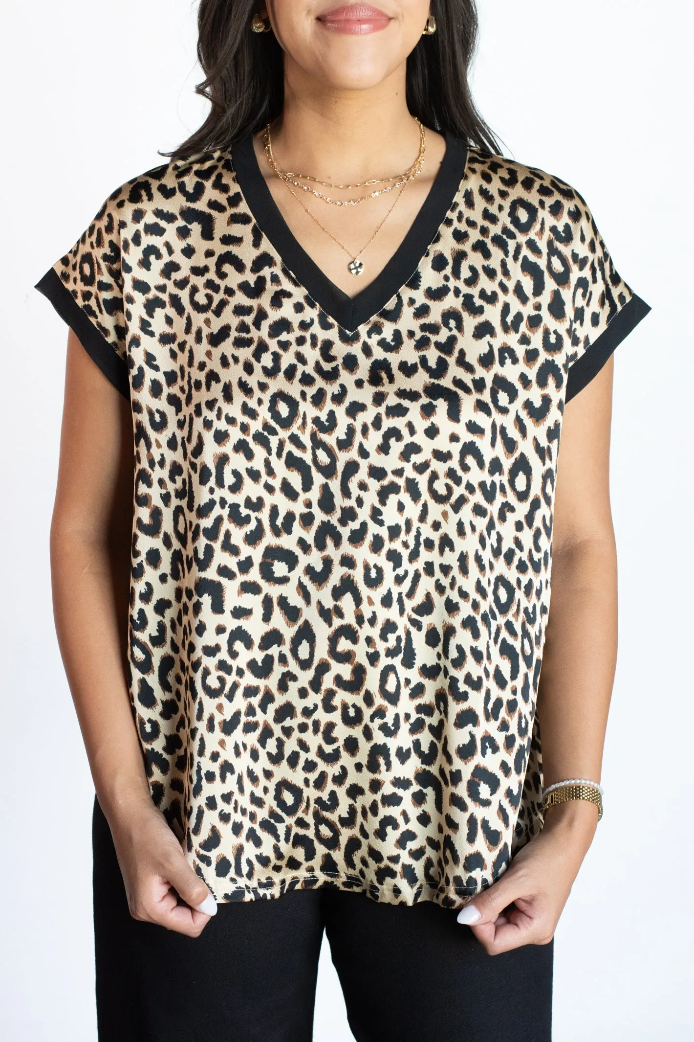 In The Spotlight Leopard V-Neck Top