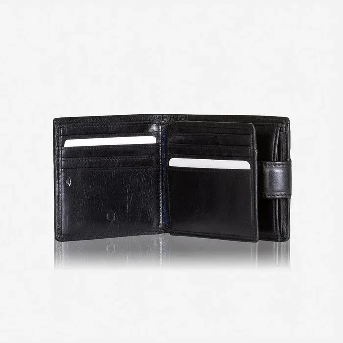 Jekyll & Hide Oxford Billfold Wallet With Coin And Tab Closure, Black