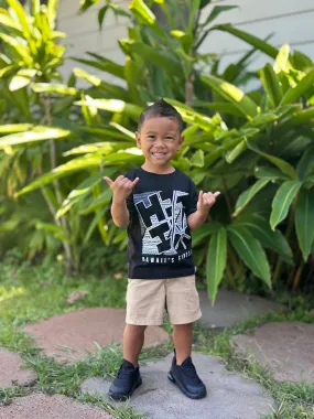 KEIKI SPLIT BLOCK TRIBAL GRAYS T-SHIRT