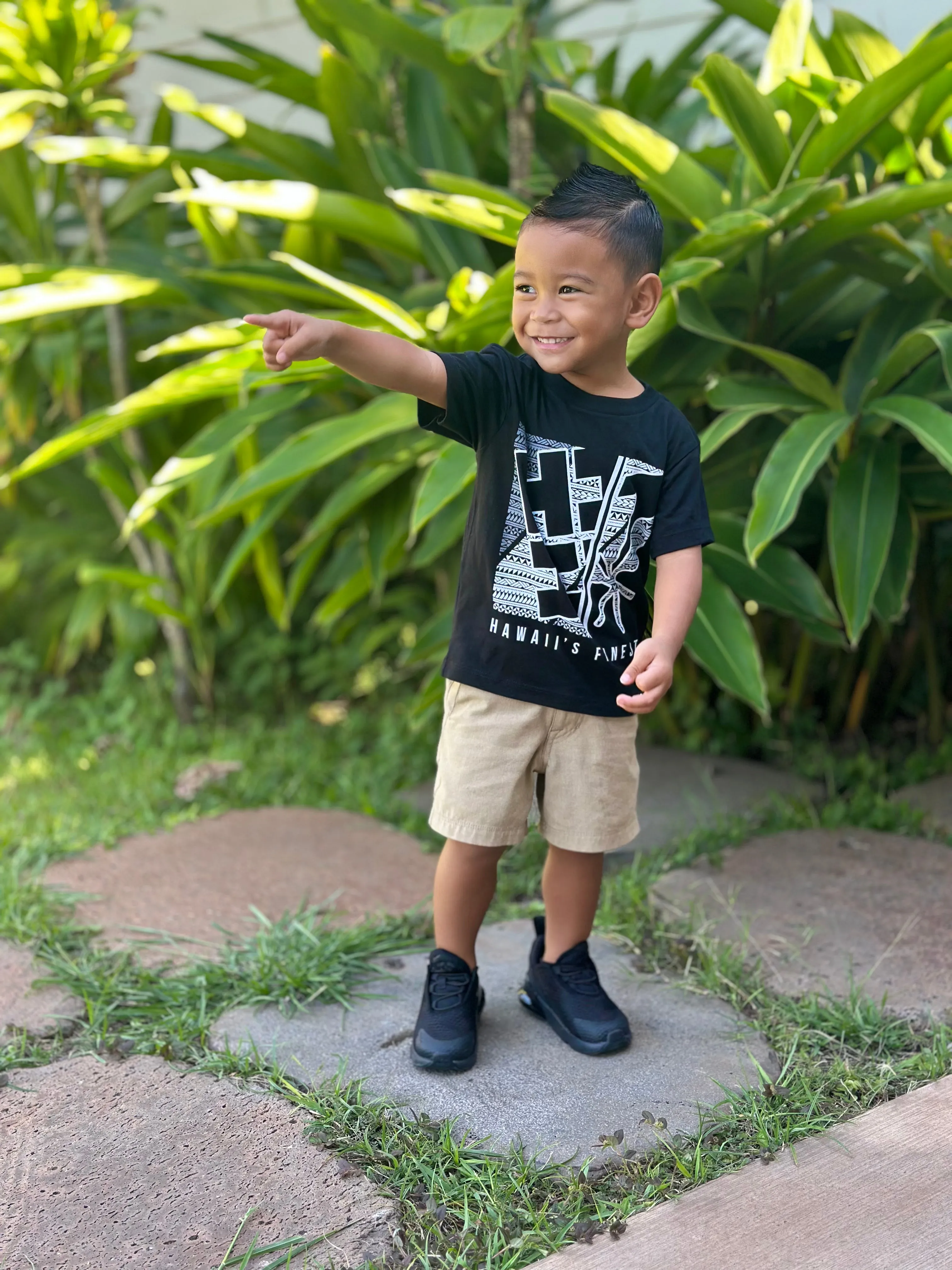 KEIKI SPLIT BLOCK TRIBAL GRAYS T-SHIRT