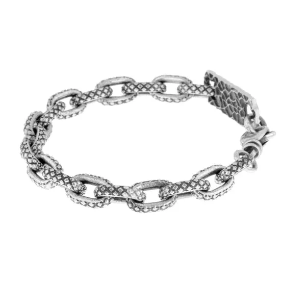 King Baby - Oval Link Crosshatch Bracelet