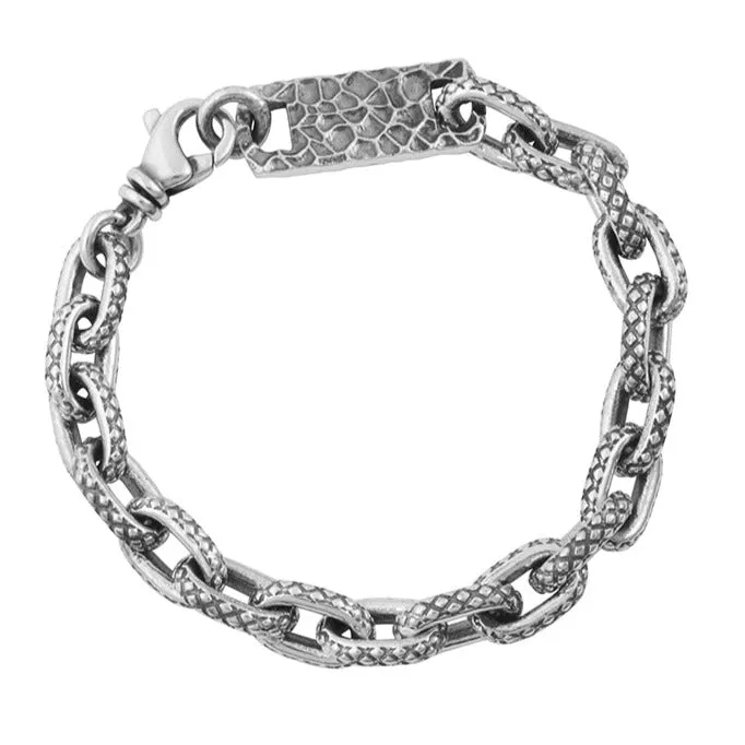 King Baby - Oval Link Crosshatch Bracelet