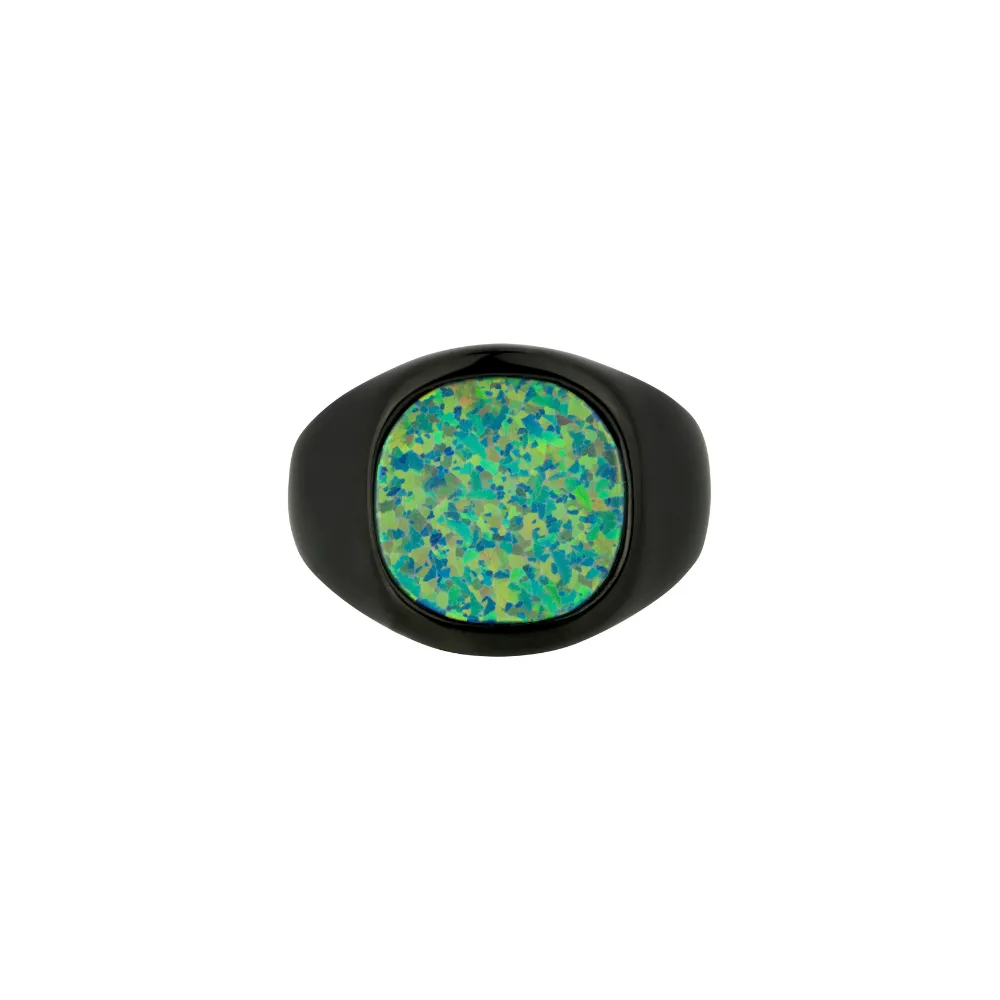 Large Opal Signet Ring - Gold