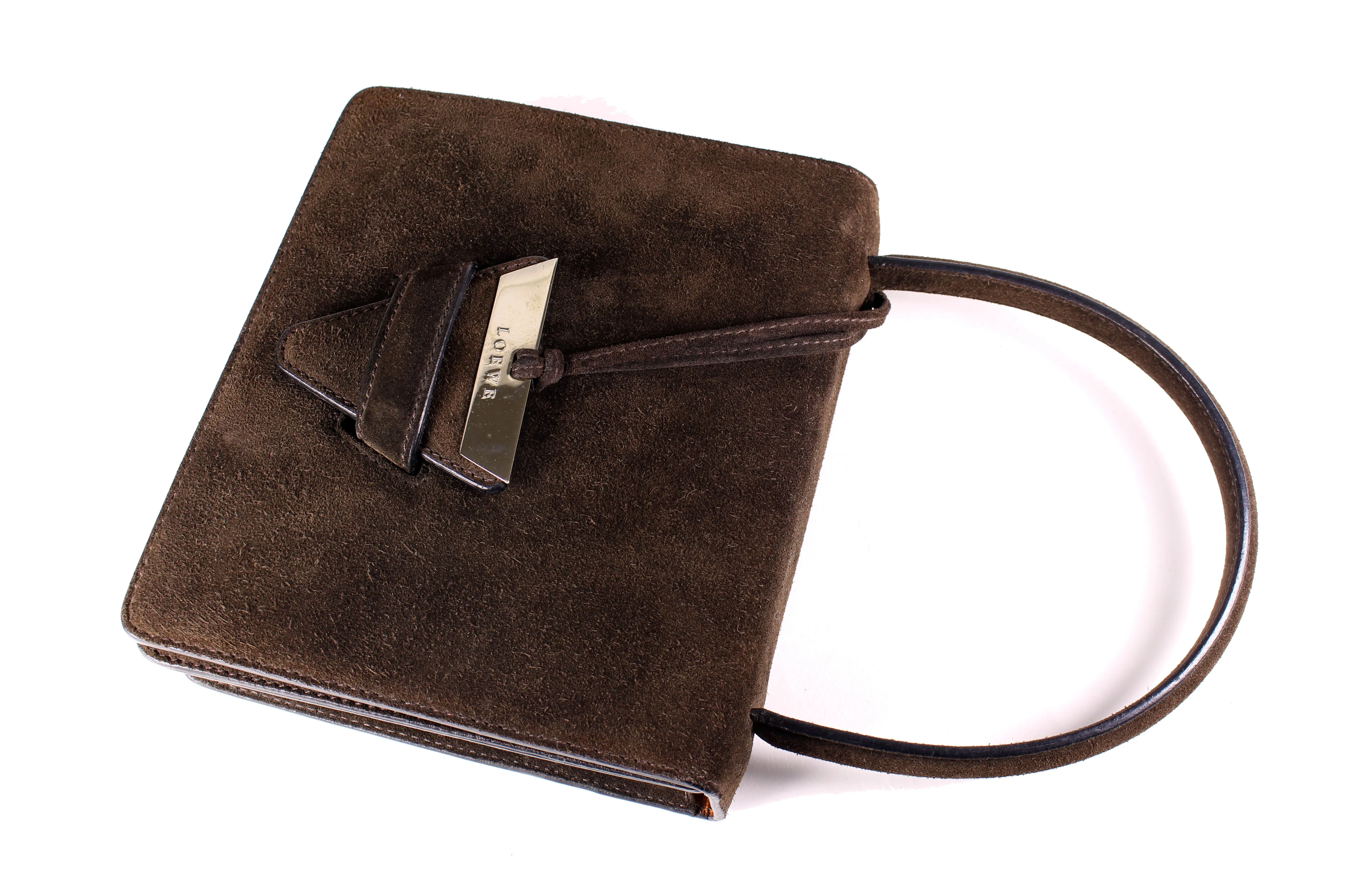 LOEWE Barcelona brown suede handbag