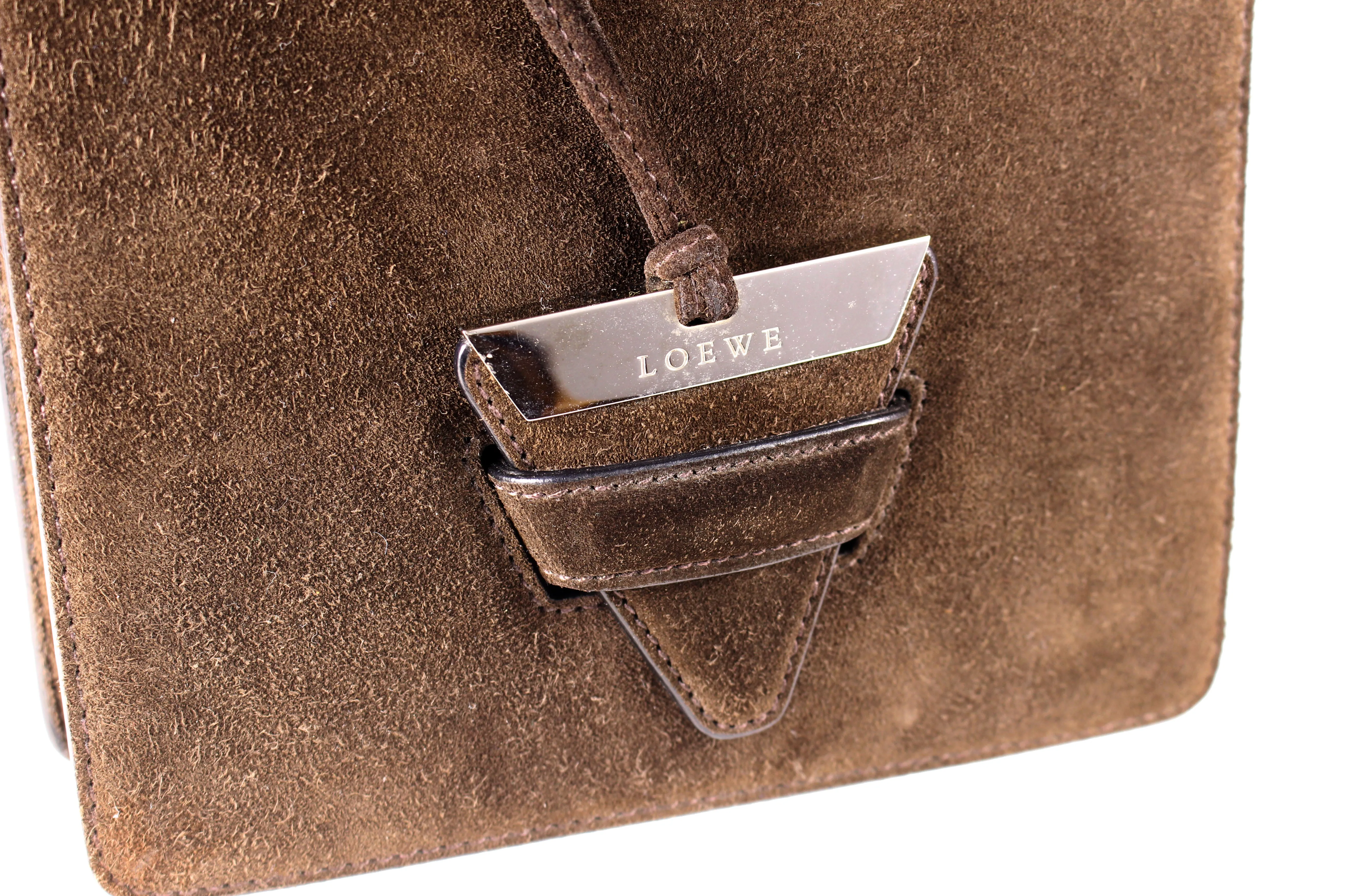 LOEWE Barcelona brown suede handbag