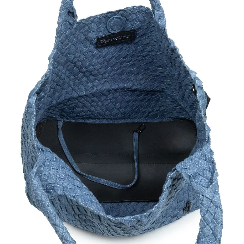 London Large Woven Tote - Denim Jeans