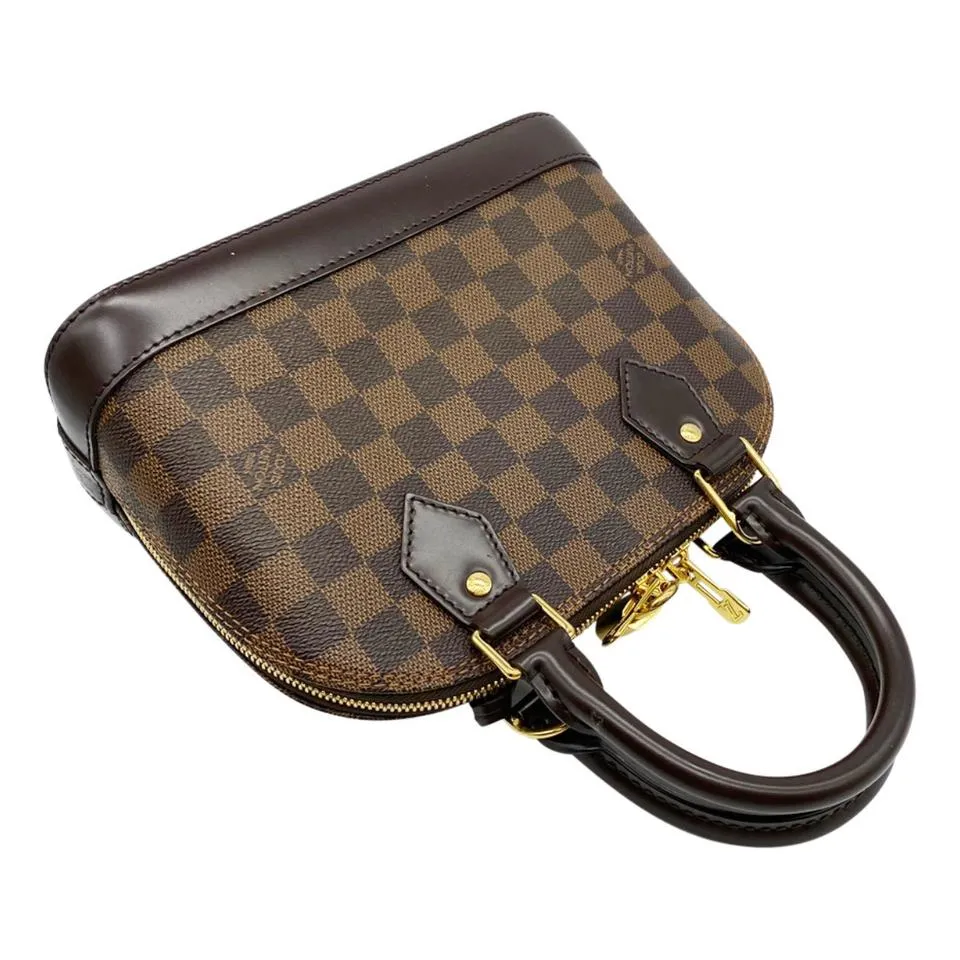 Louis Vuitton Alma Bb with Receipt Brown Damier Ebene Canvas Shoulder Bag