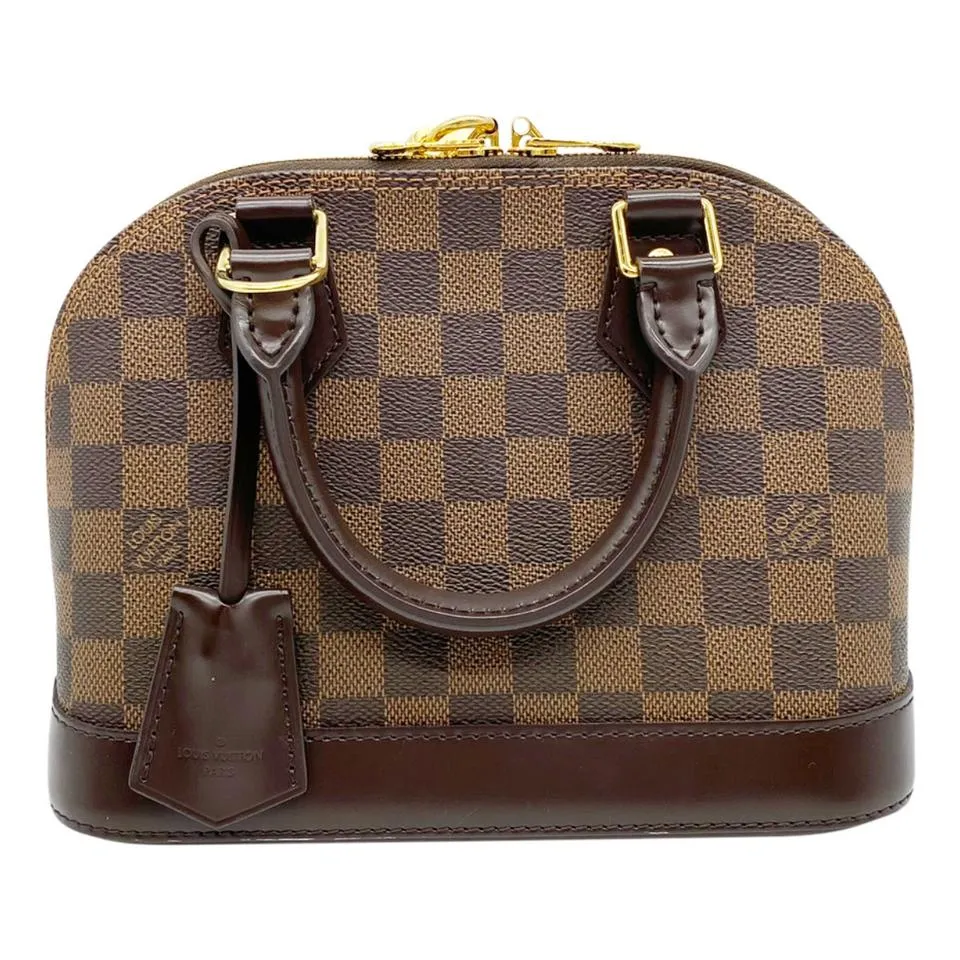 Louis Vuitton Alma Bb with Receipt Brown Damier Ebene Canvas Shoulder Bag