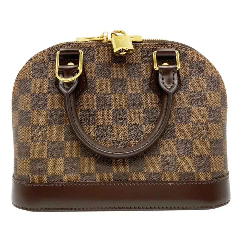 Louis Vuitton Alma Bb with Receipt Brown Damier Ebene Canvas Shoulder Bag