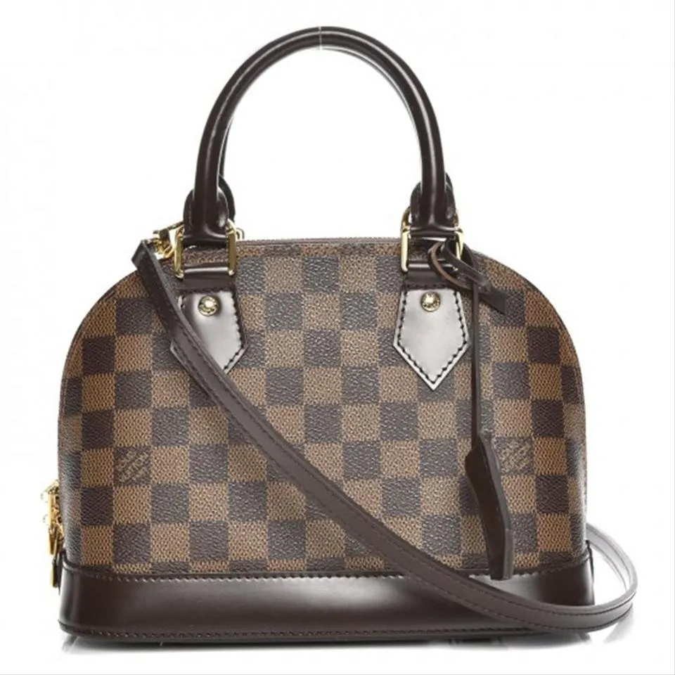 Louis Vuitton Alma Bb with Receipt Brown Damier Ebene Canvas Shoulder Bag