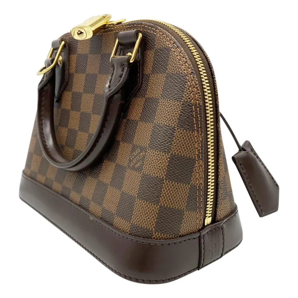 Louis Vuitton Alma Bb with Receipt Brown Damier Ebene Canvas Shoulder Bag